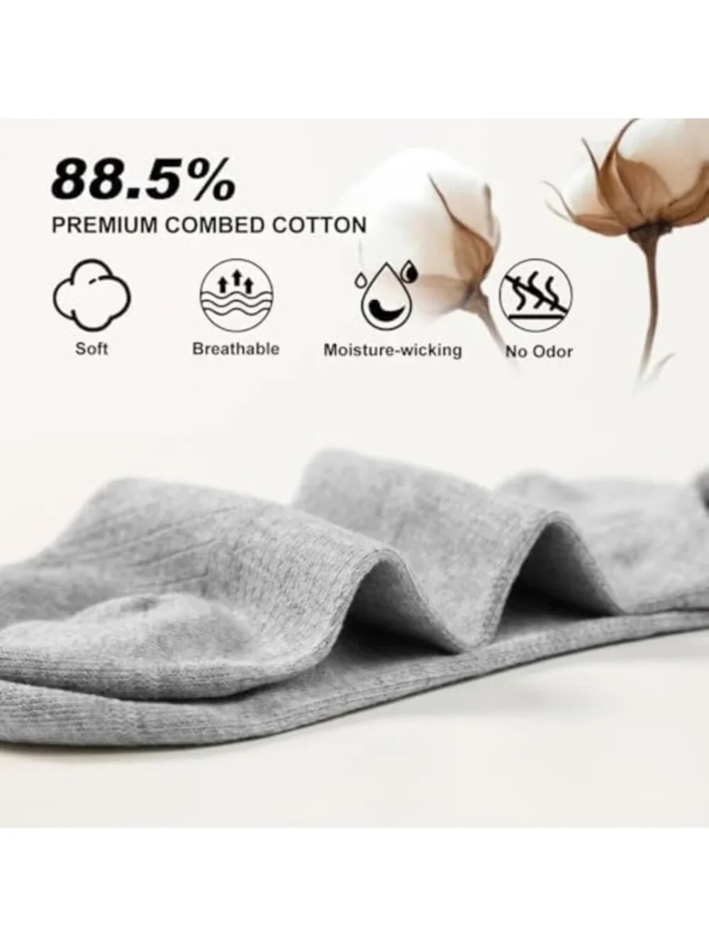 6 Pack Men's Athletic Low Cut Running Socks - Cushioned, Wicking, Anti-Blister